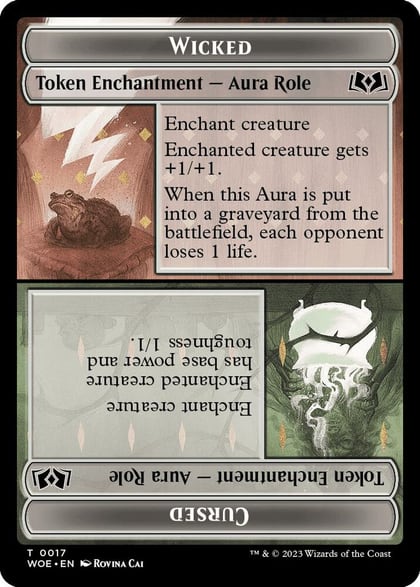 Wicked Role / Cursed Role // Emblem - On An Adventure Double-Sided Token, Wilds of Eldraine 17 // 18