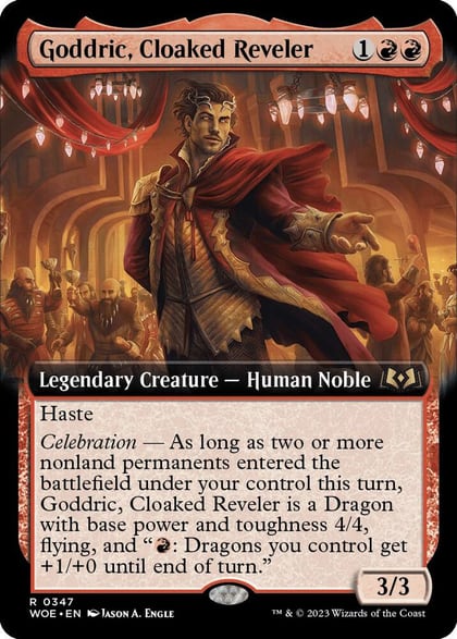 Goddric, Cloaked Reveler (Extended Art), Wilds of Eldraine 347
