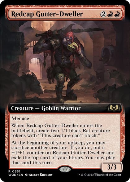 Redcap Gutter-Dweller (Extended Art), Wilds of Eldraine 351