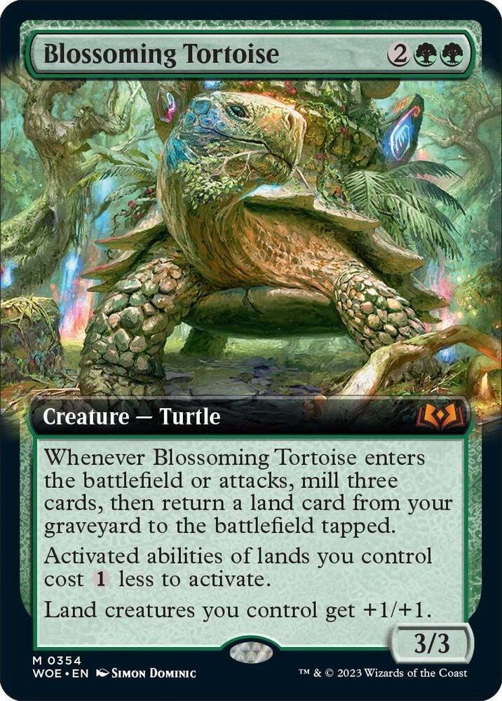 Blossoming Tortoise (Extended Art), Wilds of Eldraine 354