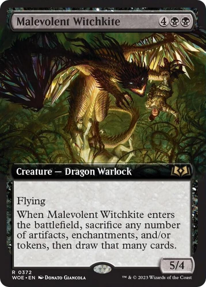 Malevolent Witchkite (Extended Art), Wilds of Eldraine 372