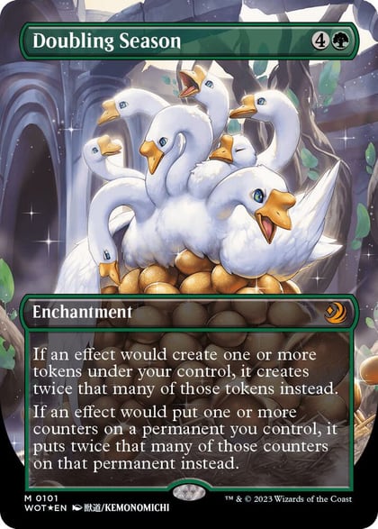 Doubling Season (Anime Borderless) (Confetti Foil), Wilds of Eldraine: Enchanting Tales 101