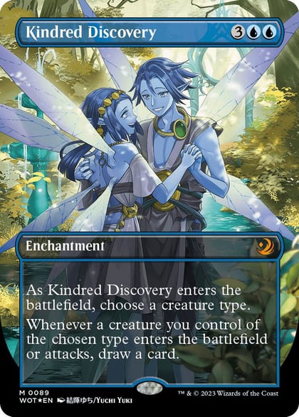 Kindred Discovery (Anime Borderless) (Confetti Foil), Wilds of Eldraine: Enchanting Tales 89