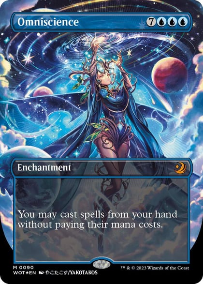 Omniscience (Anime Borderless) (Confetti Foil), Wilds of Eldraine: Enchanting Tales 90