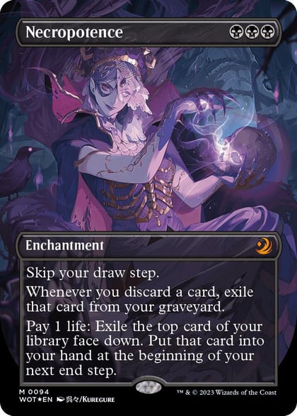 Necropotence (Anime Borderless) (Confetti Foil), Wilds of Eldraine: Enchanting Tales 94