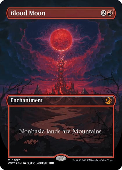 Blood Moon (Anime Borderless) (Confetti Foil), Wilds of Eldraine: Enchanting Tales 97