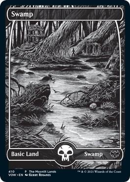 Swamp (Moonlit Land) (Foil Etched), WPN & Gateway Promos 410