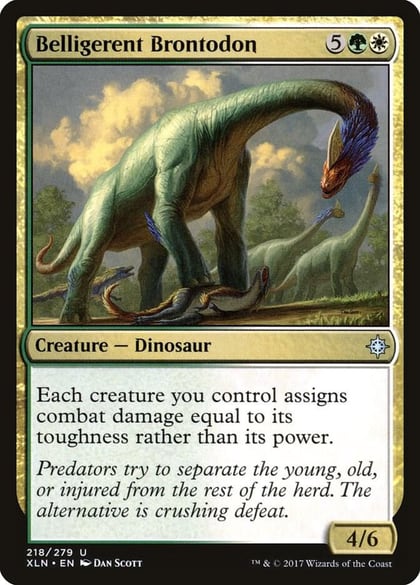 Belligerent Brontodon, Ixalan 218