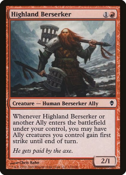 Highland Berserker, Zendikar 132