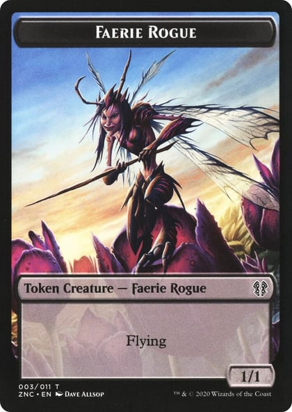 Faerie Rogue // Goblin Rogue Double-Sided Token, Commander: Zendikar Rising 3 // 5