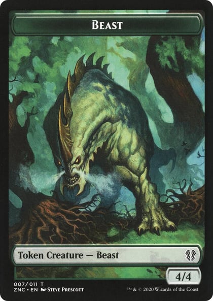 Beast // Saproling Double-Sided Token, Commander: Zendikar Rising 7 // 9