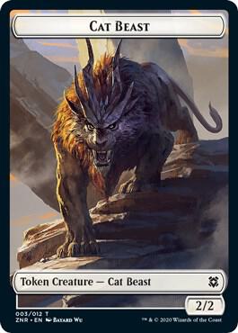 Cat Beast // Plant Double-Sided Token, Zendikar Rising 3 // 8