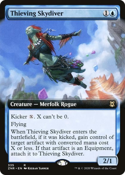 Thieving Skydiver (Extended Art), Zendikar Rising 335
