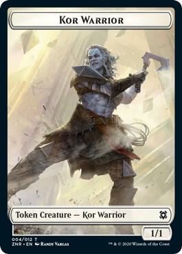 Kor Warrior // Plant Double-Sided Token, Zendikar Rising 4 // 8
