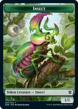 Insect // Kor Warrior Double-Sided Token, Zendikar Rising 7 // 4