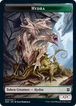 Hydra // Illusion Double-Sided Token, Zendikar Rising 9 // 6