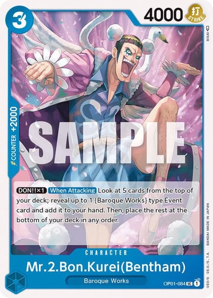 Mr.2.Bon.Kurei (Bentham), Romance Dawn OP01-084