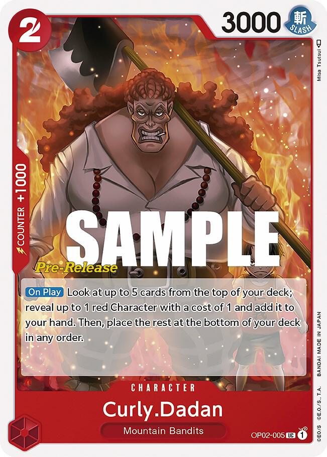 Curly.Dadan, Paramount War Pre-Release Cards OP02-005