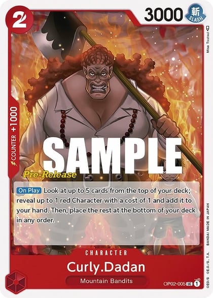 Curly.Dadan, Paramount War Pre-Release Cards OP02-005