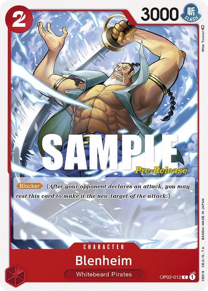 Blenheim, Paramount War Pre-Release Cards OP02-012