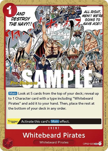 Whitebeard Pirates, Paramount War Pre-Release Cards OP02-022