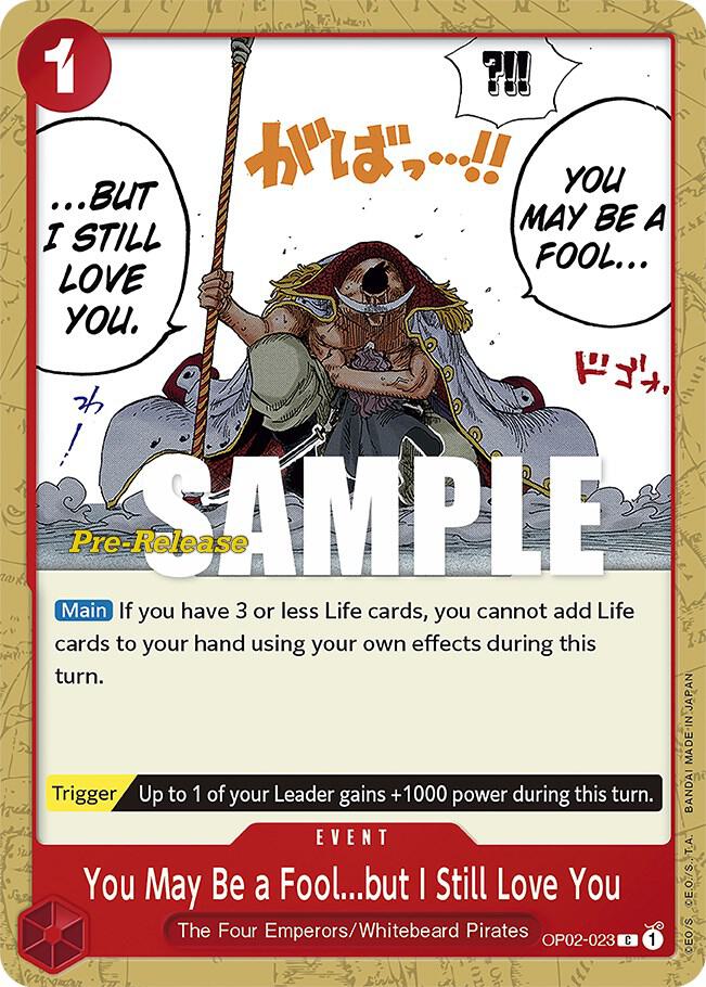 You May Be a Fool...but I Still Love You, Paramount War Pre-Release Cards OP02-023