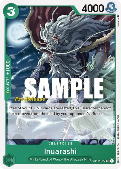 Inuarashi, Paramount War Pre-Release Cards OP02-027