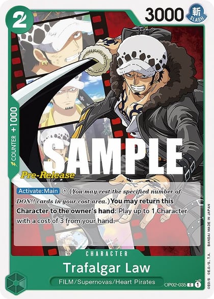 Trafalgar Law, Paramount War Pre-Release Cards OP02-035