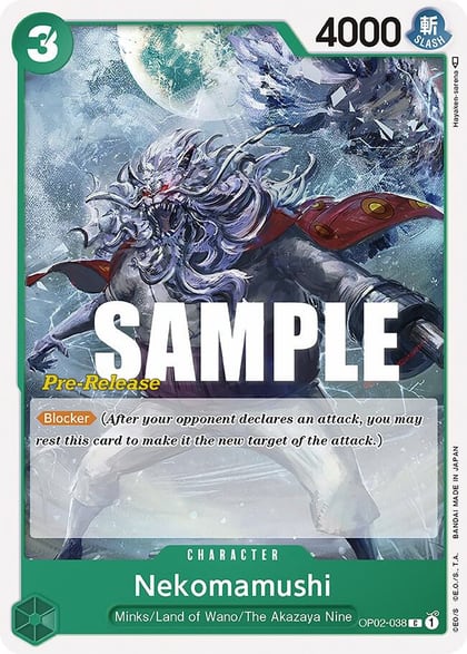 Nekomamushi, Paramount War Pre-Release Cards OP02-038