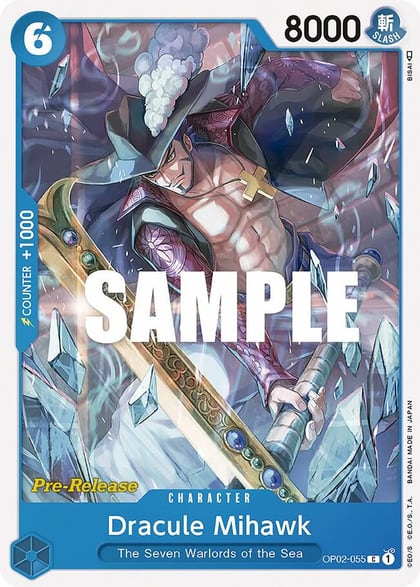 Dracule Mihawk, Paramount War Pre-Release Cards OP02-055