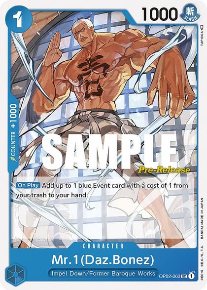 Mr.1 (Daz.Bonez), Paramount War Pre-Release Cards OP02-063