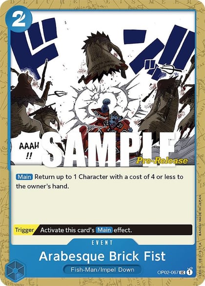 Arabesque Brick Fist, Paramount War Pre-Release Cards OP02-067
