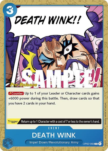DEATH WINK, Paramount War Pre-Release Cards OP02-069