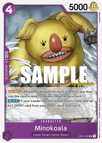 Minokoala, Paramount War Pre-Release Cards OP02-086