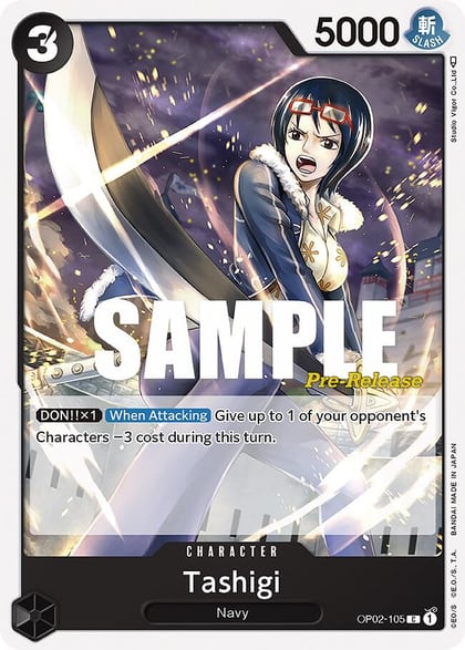 Tashigi, Paramount War Pre-Release Cards OP02-105