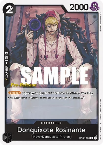 Donquixote Rosinante, Paramount War Pre-Release Cards OP02-108