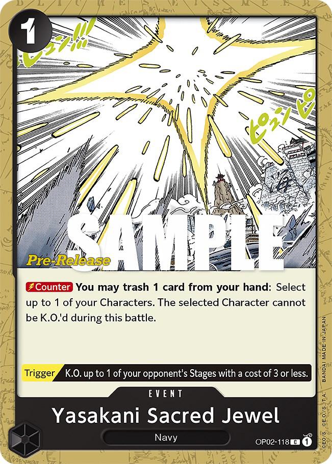 Yasakani Sacred Jewel, Paramount War Pre-Release Cards OP02-118