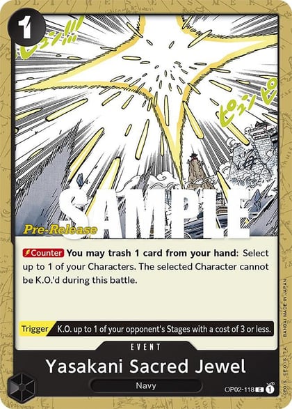 Yasakani Sacred Jewel, Paramount War Pre-Release Cards OP02-118