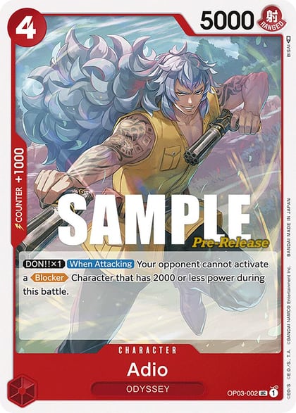 Adio, Pillars of Strength Pre-Release Cards OP03-002