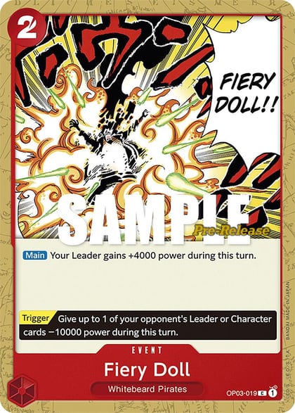 Fiery Doll, Pillars of Strength Pre-Release Cards OP03-019