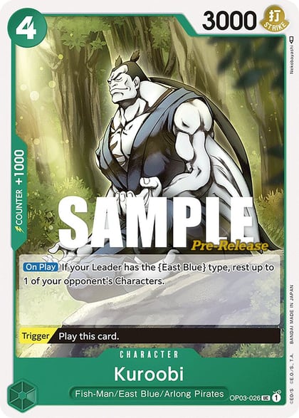 Kuroobi, Pillars of Strength Pre-Release Cards OP03-026