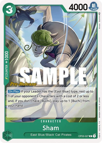 Sham, Pillars of Strength Pre-Release Cards OP03-027