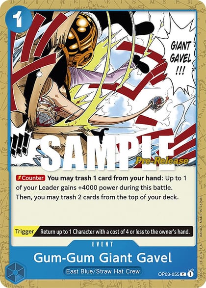 Gum-Gum Giant Gavel, Pillars of Strength Pre-Release Cards OP03-055