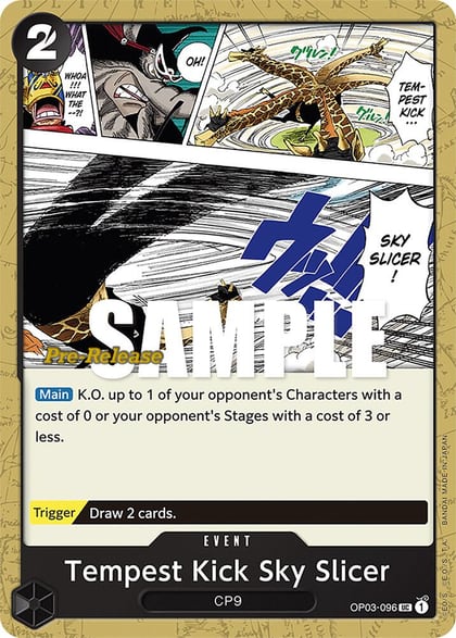 Tempest Kick Sky Slicer, Pillars of Strength Pre-Release Cards OP03-096