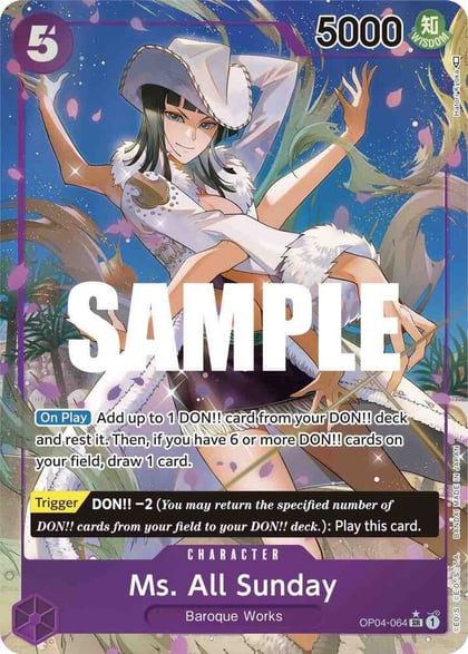 Ms. All Sunday (Alternate Art), Kingdoms of Intrigue OP04-064
