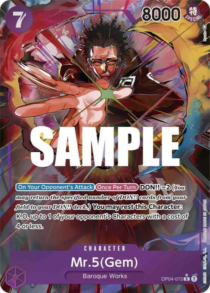 Mr.5 (Gem) (Alternate Art), Kingdoms of Intrigue OP04-072