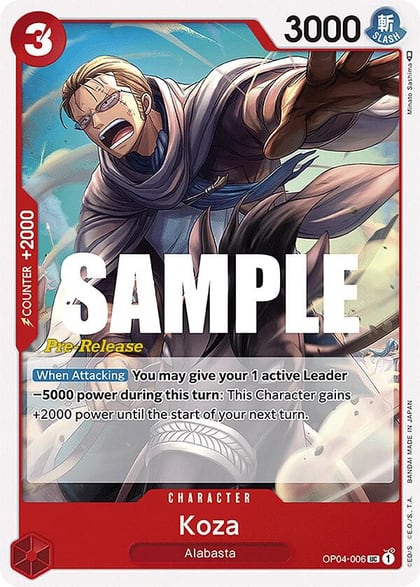 Koza, Kingdoms of Intrigue Pre-Release Cards OP04-006
