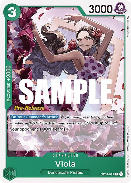 Viola, Kingdoms of Intrigue Pre-Release Cards OP04-021
