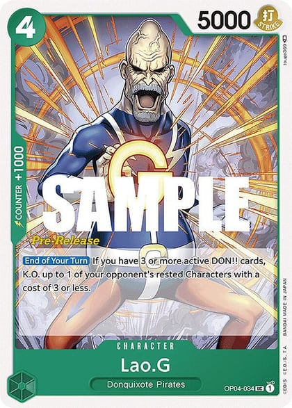 Lao.G, Kingdoms of Intrigue Pre-Release Cards OP04-034