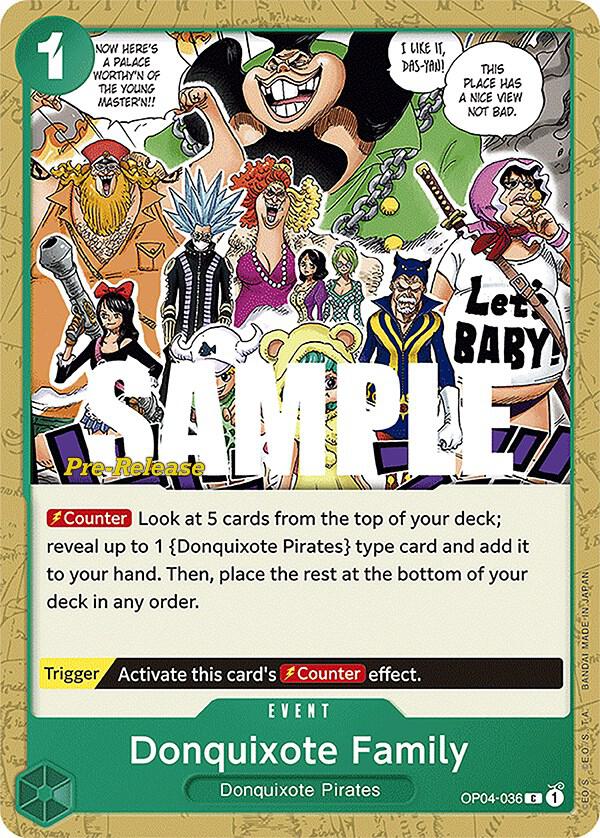 Donquixote Family, Kingdoms of Intrigue Pre-Release Cards OP04-036